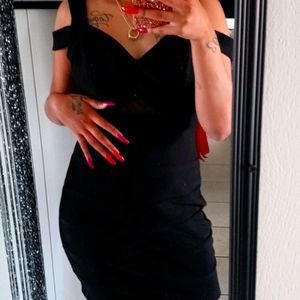 Black double strap dress